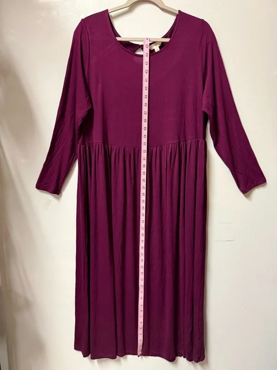 Terra & Sky Plum Scoop Neck Dress - Picture 2 of 8